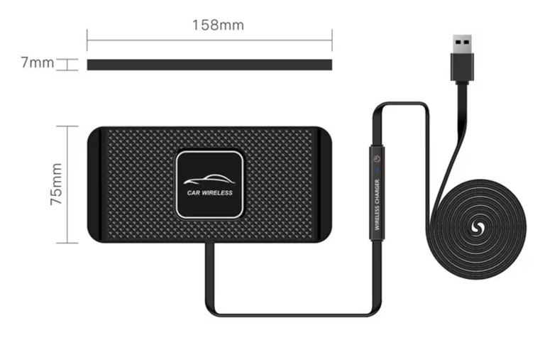Ładowarka indukcyjna samochodowa USB z szybkim ładowaniem QC3.0 + wtyk zapalniczki  (8)