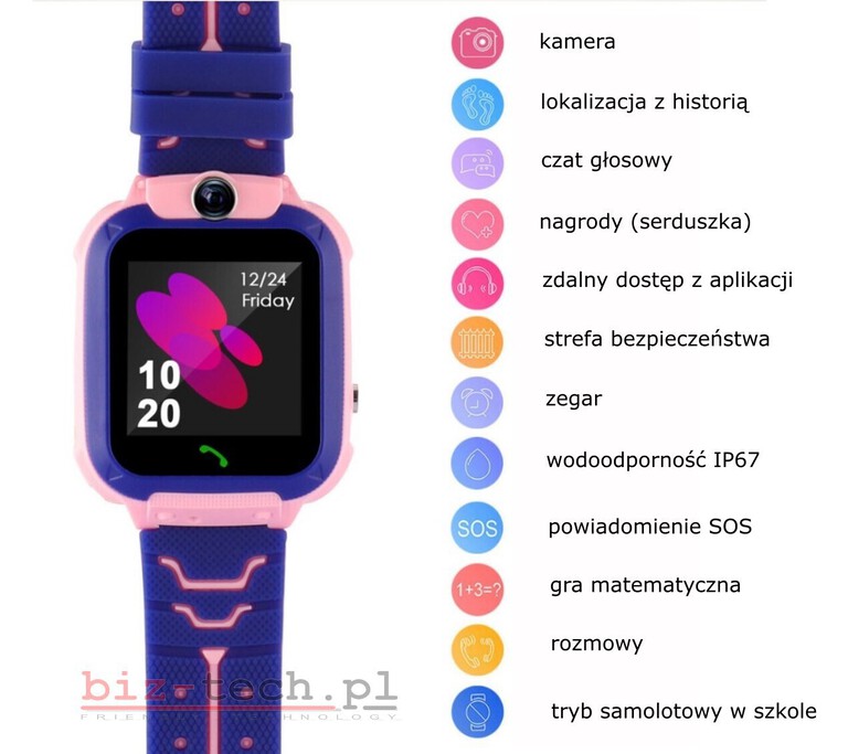 Smartwatch SOS dla dzieci Lokalizacja Chat Rozmowa SIM kamera (3)