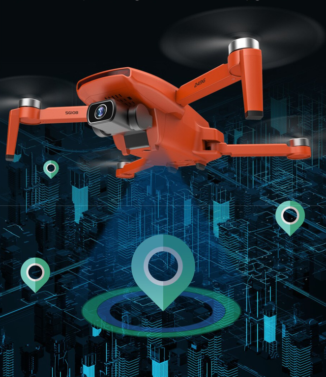 Dron SG108 ORANGE FullHD GPS dwie kamery aplikacja WiFi (4)